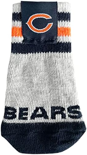 Нескользящие чорапи за кучета NFL Chicago Bears с Еластична Оребрени езда, Размер X-Small/Малък. Чорапи за дома и на улицата, най-Добрият