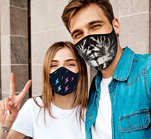 Множество маска за лице Top Trenz от еластичен плат за ежедневна употреба - За лице в закрито / На открито - Черна - Един размер