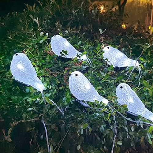 SJYDQ 5 Led акрилни птичи Гирлянди, Низ Тревата led Вечерни Декорация, Празнична Ландшафтна лампа за Слънчева енергия (Цвят: OneColor)