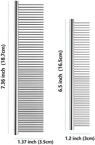 Гребени за кучета TanDraji за грижа за коса, 2 Опаковки на Метални гребени за кучета със Заоблени зъби, Гребен за котки от неръждаема