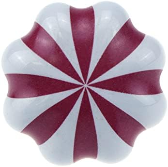 HEVSTIL 4 Опаковки в Розова и Бяла Ивица Врата копчето на Гардероба, Керамични Дръжки на Гардероба Прибиращи Дръжки Дръжки за кухненски