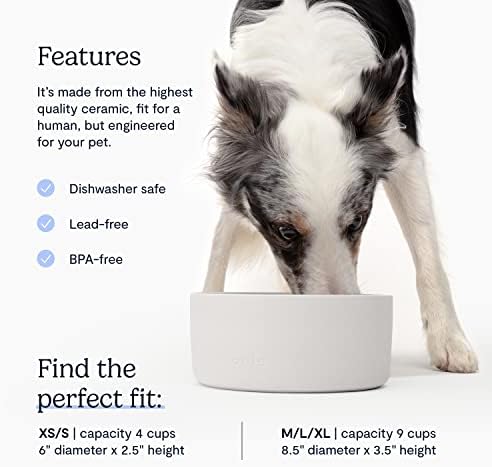 Керамична купа за кучета FABLE - Утяжеленная Керамична купа за кучета Предотвратява подхлъзване - Керамична купа за кучета с двойно текстура - Модерна керамична купа ?