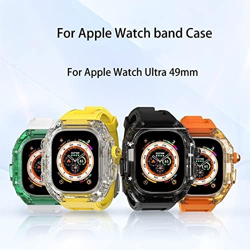 KGFCE за Apple Watch Ultra 49mm министерството на отбраната Kit Серия 8 7 6 5 4 SE Каишка-гривна Каишка за часовник Лек Здрав Калъф Защитен калъф (Цвят: F, размер: Ultra 49 мм)