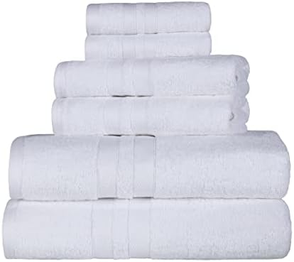 МОЛЯ, Ултра-Мек комплект памучни кърпи от 6 части, включва 2 Хавлиени кърпи за баня, 2 кърпи за ръце и 2 Гъба за баня, стая за Гости, бързо съхнещи, за ежедневна употреба,