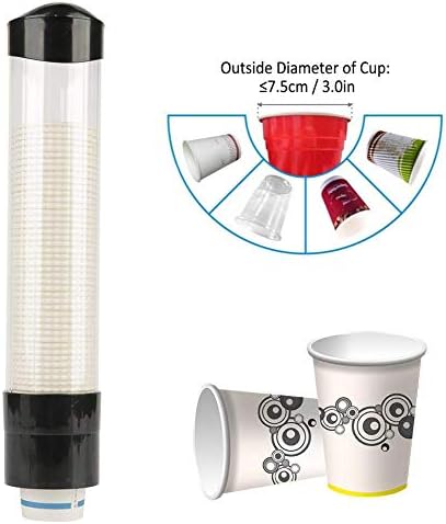 Диспенсер за хартиени чаши Hakeeta, Противопылевой Диспенсер за вода за пластмаса / биоразградими чашки. Подходящ за работа на открито диаметър чаша ≤7,5 виж 60-80 чаши (ч?