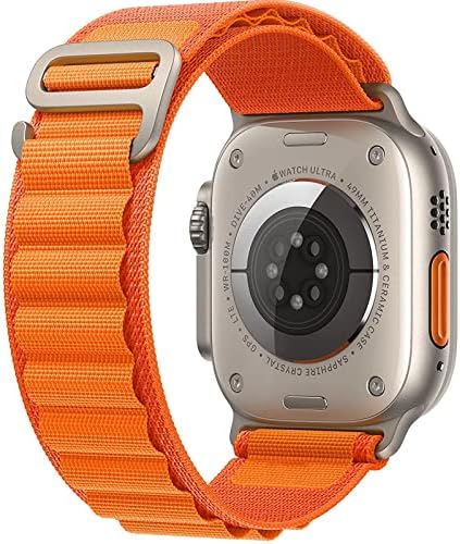 WKC Alpine Loop е Съвместим с каишка на Apple Watch 42 мм 44 мм 45 мм на 49 мм, здрав найлон алпийска линия с метален Г‑образно една кука, която е съвместима с Apple Watch Ultra/SE/Series 8/7/6/5/4/3/2/1