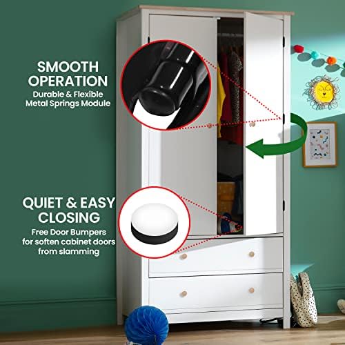 Панти за кухненски шкафове GUBALY 25 двойки (50 бр.) - високо качество Черни линии за кухненски шкафове - Професионални Секретни гайки за дверц шкафове със здрави винтове