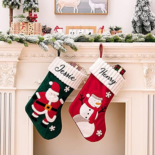 Персонални Чорапи с Потребителско Име Коледни Чорапи, Коледни Чорапи с Името на Коледна Празнична Украса за Дома, Подарък за Семейството