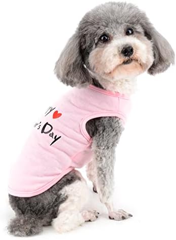 Ranphy Тениски за кучета, Дрехи с Писмото принтом Честит ден на майката, Честит ден на бащата за Малки Кучета, Момчета и Момичета,