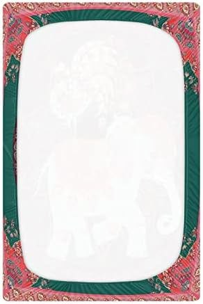Чаршаф Playard, Чаршаф под формата на Слон в индийски стил за стандартни детски легла и матраци за деца, 28x52 инча H040091