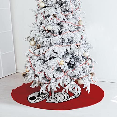 Забавен Ленивец Скелет Коледно Дърво Пола Мека Коледна Елха Мат Коледна Украса за Празнично Парти у Дома 30 x30