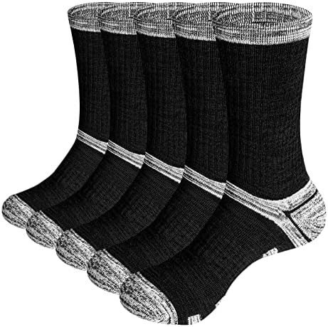 YUEDGE 5 Чифта Мъжки Диша Маршируват Чорапи Performance Атлетик Cushion Crew Чорапи За Мъже Размер 7-13