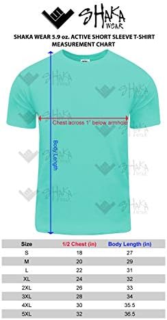 Мъжки памучен тениска Shaka Носете – Базова тениска с кръгло деколте и Къс ръкав, Тениски Active 5,8 Унции, Обикновен Голям Размер