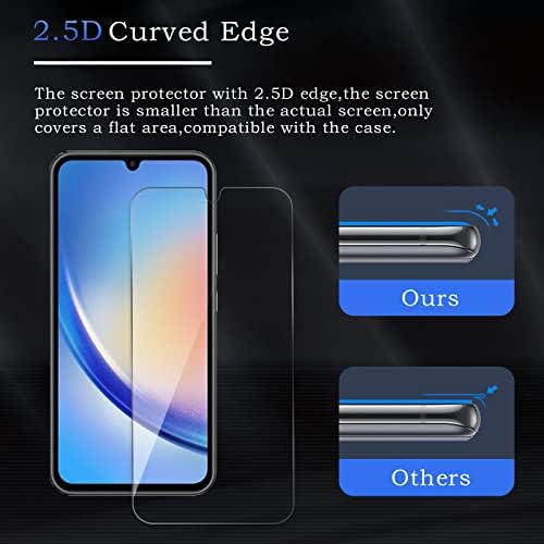 3 опаковки със защитно фолио за Samsung Galaxy A24 4G, фолио, изработени от закалено стъкло HD [Твърдост 9H] [Без мехурчета] [Небьющаяся] [Защита от пръстови отпечатъци] [Лесна инс