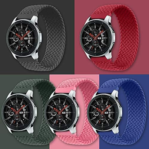 Vozehui е Съвместим с Samsung Galaxy Watch 46 мм каишка 22 мм Еластичен Мек Дишащ Найлон Взаимозаменяеми каишка Kinitting Sport