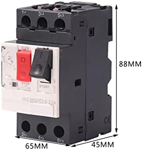 Автоматичен прекъсвач за защита на двигателя MAMZ GV2-ME От претоварване работен ток Прекъсвач за защита на Електрически Кнопочное управление 4A 10A 14A 18A (Цвят: ME07C1.6-2.5 A)