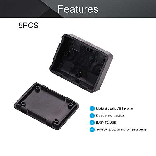 Изберете 5 бр. Разпределителните кутия от ABS-Пластмаса Прахоустойчив Универсален Електрически Дизайн на Корпуса Черен 1,81 1,44