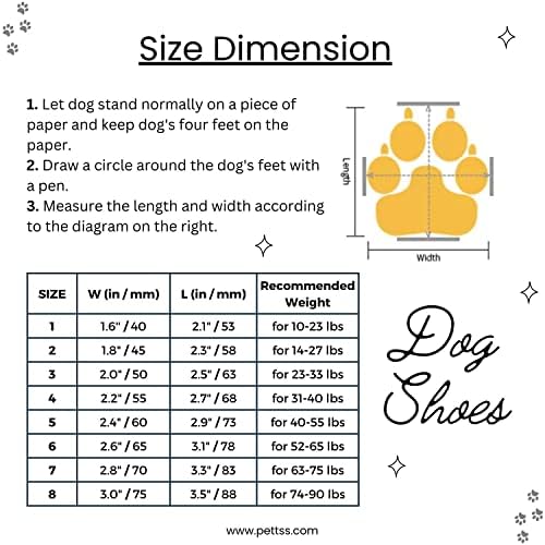 Непромокаеми обувки за кучета PETTSS, силни, с множество светлоотразителни рисунки, нескользящие, Комплект от 4 обувки (оранжево, Размер 5: 2,4 x 2,9 (Ш * Д) (опаковка от 4 броя