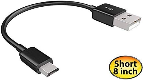 Къс microUSB кабел, съвместим с вашата мобилни Bluetooth слушалки на Plantronics с висока скорост на зареждане. (1 черна, 20 см,
