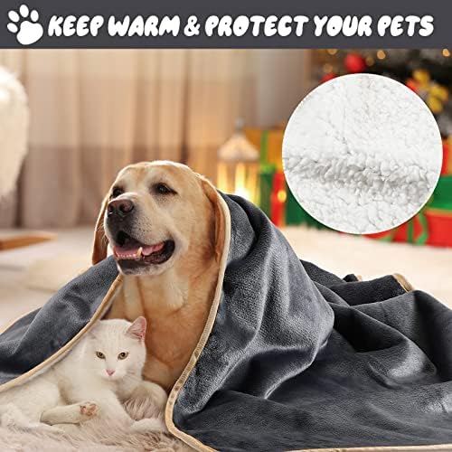 2 Опаковки непромокаеми одеала за кучета със средни размери, миещи за защита на дивана, Шерп-Флисовое Одеало за домашни любимци,