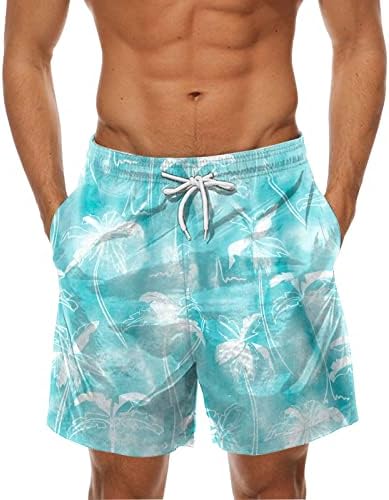 WENKOMG1 Мъжки Бански, Лято бързо съхнещи Хавайски Шорти Плажни Шорти За Сърф, Тропически Шорти, Бански За Сърф