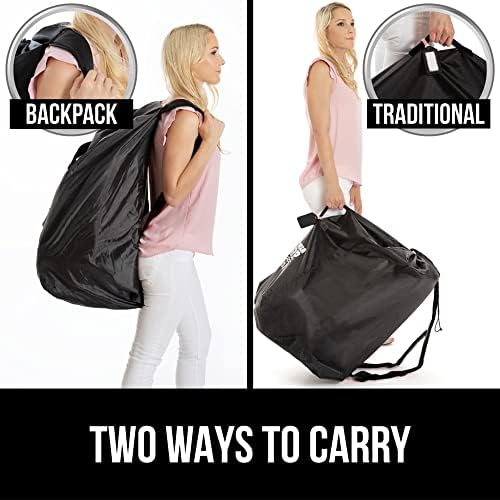 Защитна чанта Gorilla Grip за проверка на врата на летището и тактически ръчно фенерче, чанта за автомобилни седалки черен цвят, Фенерче с 5 сверхярких led режими черен цвя