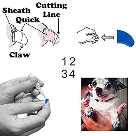 Pretty Claws 1 година доставя меки шапки за нокти с лепило за кучешки нокти - дъвченето на дъвка розов цвят, XXL