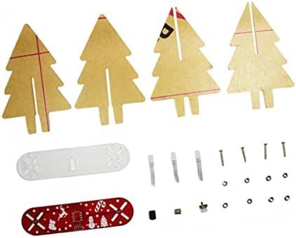 EXCEART 3D Коледна Елха с Led Светкавица Схема за Електронна Запояване Коледна Елха с Led Осветление Коледно Дърво LED Комплект