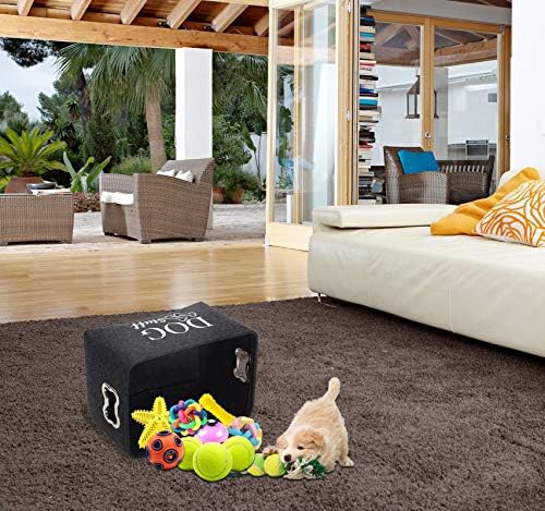 Кутии за съхранение на играчки за кучета Geyecete, Пухкава Кошница за домашни любимци, Голяма кутия за играчки за кучета с метална