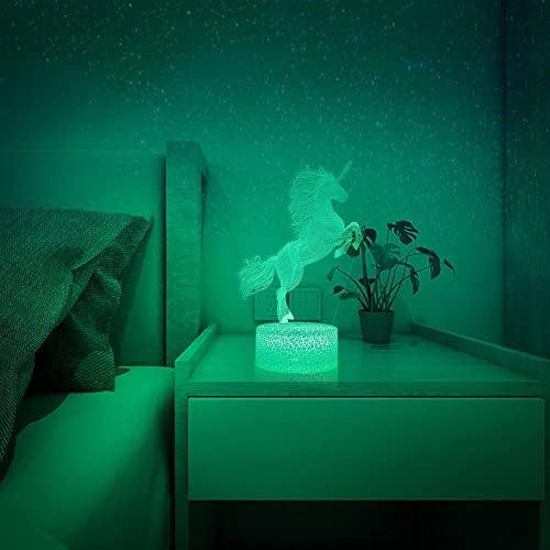 Подарък под формата на Еднорог, нощна светлина под формата на еднорог за деца, 3D Лампа, 7 Цвята, променящите се с помощта на дистанционното управление, Подаръци за Пр