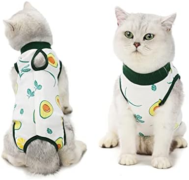 Костюми за възстановяване на котки Yealay, Памучен Дишаща Професионално Облекло за възстановяване на котки при рани на корема/кожни заболявания, Костюм за възстановя