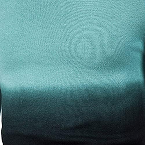 Xiaojmake/ Мъжки Ежедневни Приталенные Пуловери-Пуловери с високо Воротом, Пуловери с Закручивающимся Цветен Блок, Градиент Hoody с Дълъг ръкав, Тениска