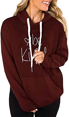 Bee Kind Тениски Be kind Hoody Дамски Забавно Вдъхновяваща Лека Блуза, Риза За Учители С Дълъг Ръкав Blessed Пуловер