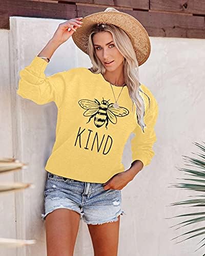 Bee Kind Тениски Be kind Hoody Дамски Забавно Вдъхновяваща Лека Блуза, Риза За Учители С Дълъг Ръкав Blessed Пуловер