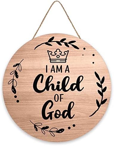 Табела с декор на вратата на детската стая, Аз съм дете на Бога, Плака с Декор врати и детска за едно дете, Дървена Селска къща,