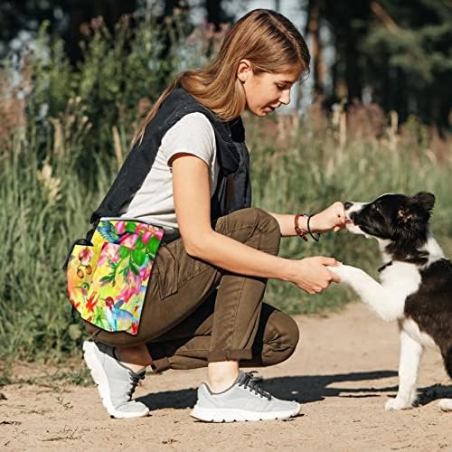 Чанта за Дресура Лакомство за кучета RysgdsE, Скъпа Чанта за Дресура Лакомство с Цветен Модел под формата на Летящите Колибри, Чанта
