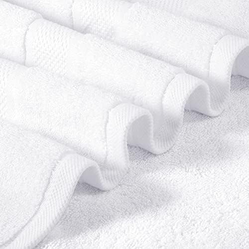 Бели Хавлии за баня, Oakias в опаковка 6 броя - 27x54 инча - Добре абсорбиращи, 600 ГОРИВО, Пухкави и меки Луксозни Хавлиени кърпи