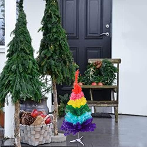 Tiffuniess Мини-Дъгова Коледно дърво, 23,6 инча Изкуствена Коледна Елха Коледна Шарената Елха на Коледа е Любов - това е Любовта на Дъгата Бижута Мини-Коледна Елха Настолн?