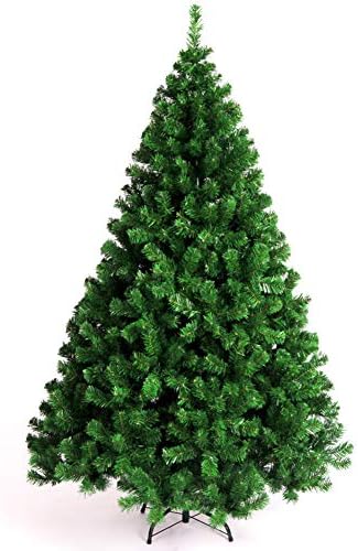 Дългогодишна Изкуствена Коледна елха от Бор с Метални Панти стойка с топчета за Клони за Вътрешно Коледен Празничен декор на Открито-c 180 см (71 инча)