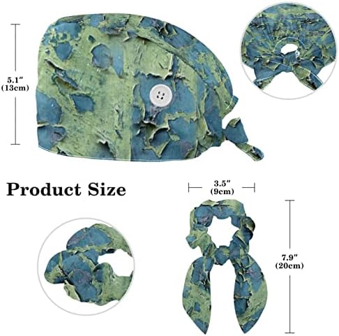 Медицински Работници, Шапки yoyoAmoy с Бутони, Памучен Тренировочная Лента, Шапка с Начесом и Завязкой Отзад, Червен Океанская Медуза