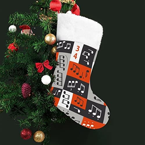 Графични Музикални Ноти Коледни Окачени чорапи Чорапи за Коледно Камина Празничен Начало Декор