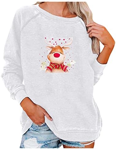 NOKMOPO/ Сладки Блузи за жени, Дамски Ежедневни Свободен Пуловер с кръгло деколте и заниженными рамене, Пуловер с Дълъг Ръкав, Hoody