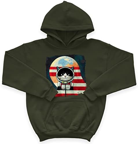 Детска hoody с качулка от порести руно Cat - Детска hoody с флага на САЩ - Patriot Hoodie for Kids