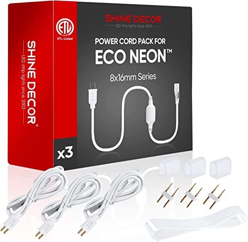 Комплект Decor Shine включва Комплект захранващия кабел с по-Топъл бял комплект неонови веревочных тела с дължина 25 м / 82 фута
