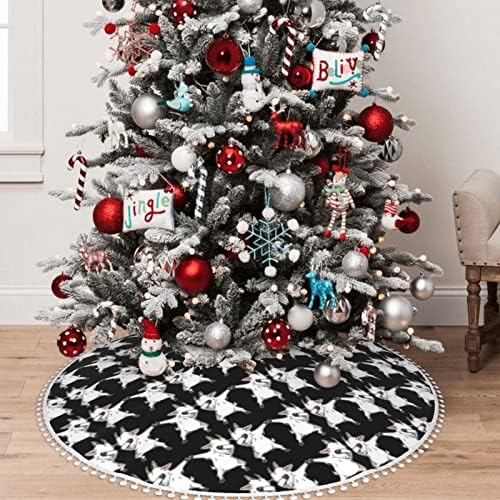 Пола за Коледната елха със Сладък завършек pom-помераните-Вытирание Бяла Козата Празнична Коледна украса за дома 48