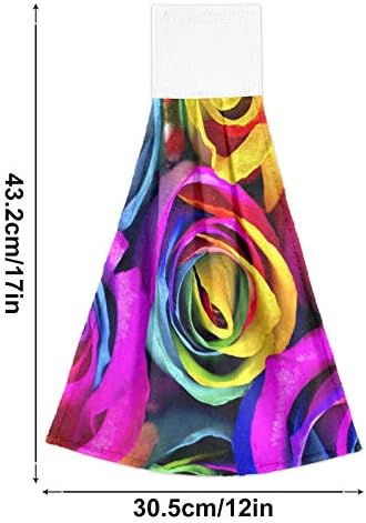 Alaza Бутонирующие с Преливащи се цветове от Рози Джунглата Окачени Кухненски Кърпи За Ръце с Линия Супер Абсорбиращи Кърпи За Ръце