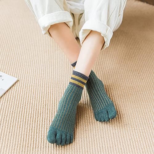 MENOLY, 5 Чифта чорапи, без чорап, Памучни Спортни чорапи с пет пръста за жени, Чорапи с пет чорапи, Разноцветни чорапи с пальчиками