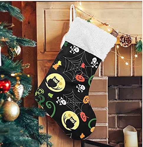 Коледни Чорапи ALAZA, Класически Черни Персонализирани Чорапи Голям Размер на Хелоуин, Украса за Семейни Тържества, декорация за Партита, 1 опаковка, 17,7