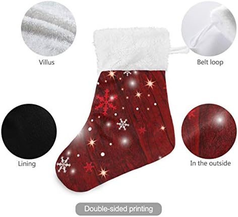 Коледни Чорапи ALAZA, Червени Снежинки, Класически Персонализирани Малки Декорации за Отглеждане за Семейни празници, Определени декор за парти 4,7,87