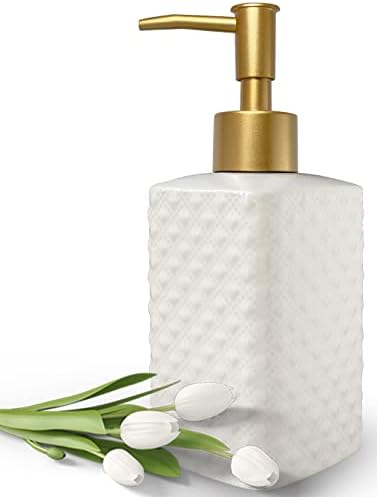 Златна Опаковка от Сапун за Баня, Бяла Квадратен Опаковка Лосион, за многократна употреба Керамични Опаковка Сапун за ръце на Масата, Захранващи Сапун за съдове за